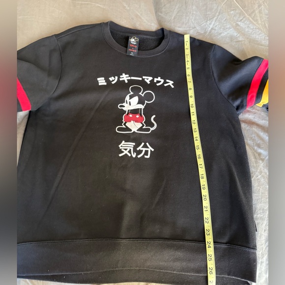Disney x Forever 21 Japanese Mickey Mouse Sweatshirt XL Black Retro Streetwear - Picture 7 of 7